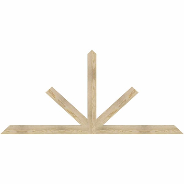 Ekena Millwork Saratoga Rough Sawn Timber Gable Bracket, Douglas Fir, 84"W x 38"H x 2"D x 4"F, 11/12 Pitch GBW084X38X0204SAR00RDF - main